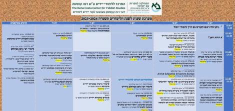 מערכת לימודים במרכז ללימודי יידיש לשנה"ל תשפ"ה